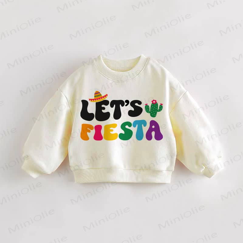 LET'S FIESTA Baby Toddler Cactus Cream Sweatshirt - Cream - 3-5T - image 1