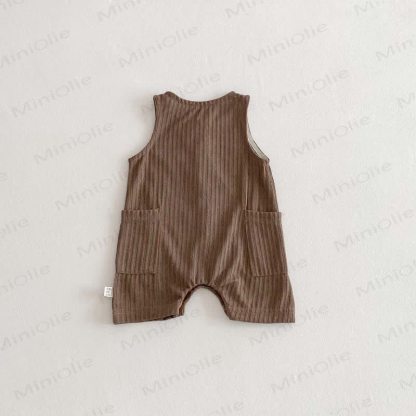 Baby Sleeveless Vertical Stripe Romper  - image 13