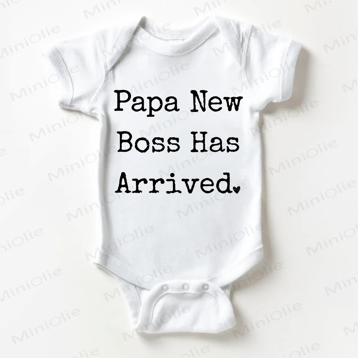 PAPA NEW BOSS HAS ARRIVED Baby Slogan White Bodysuit - White - 18-24M - image 1
