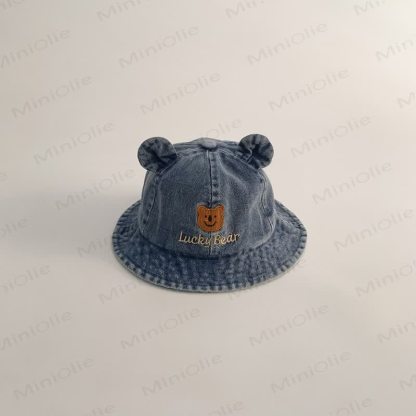 LUCKY BEAR Baby Denim Bear Bucket Hat - Medium Blue - 18M-4T - image 6