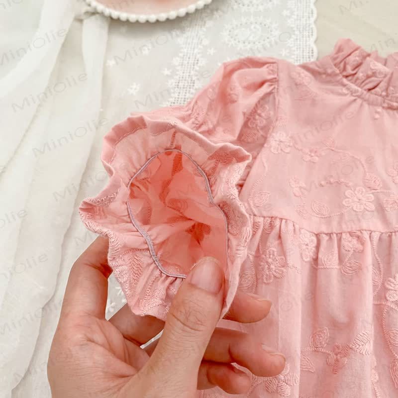 Baby Embroidered Solid Color Bodysuit - image 4