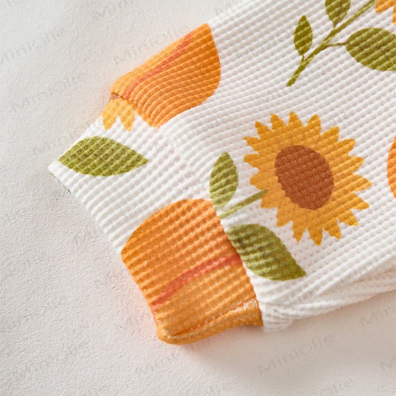 Baby Pumpkin & Sunflower Print Waffle 2-piece Set - image 5