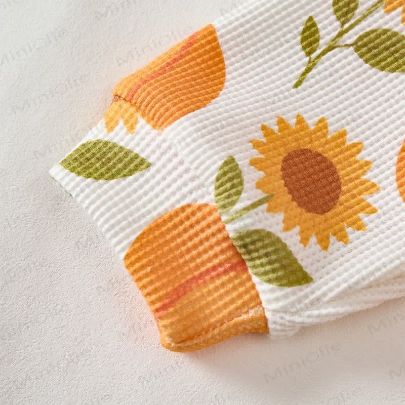 Baby Pumpkin & Sunflower Print Waffle 2-piece Set - image 5