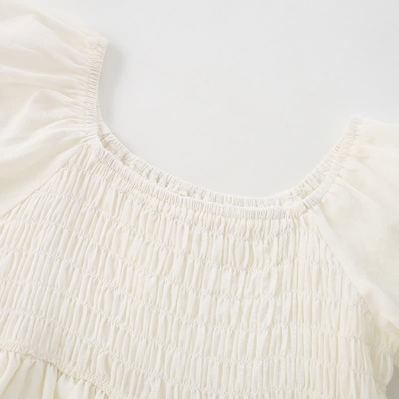 Toddler Solid Color White Princess Dress - image 3