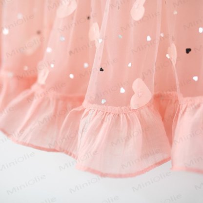Toddler Heart Glitter Tulle Dress - image 9