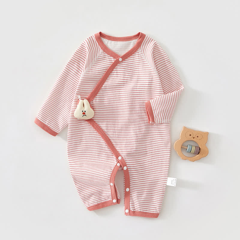 Baby 3d Animal Striped Kimono Romper - Pink - 3-6M - image 9