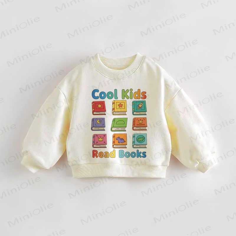 COOL KIDS READ BOOKS Baby Toddler Sweatshirt - Cream - 3-5T - image 1