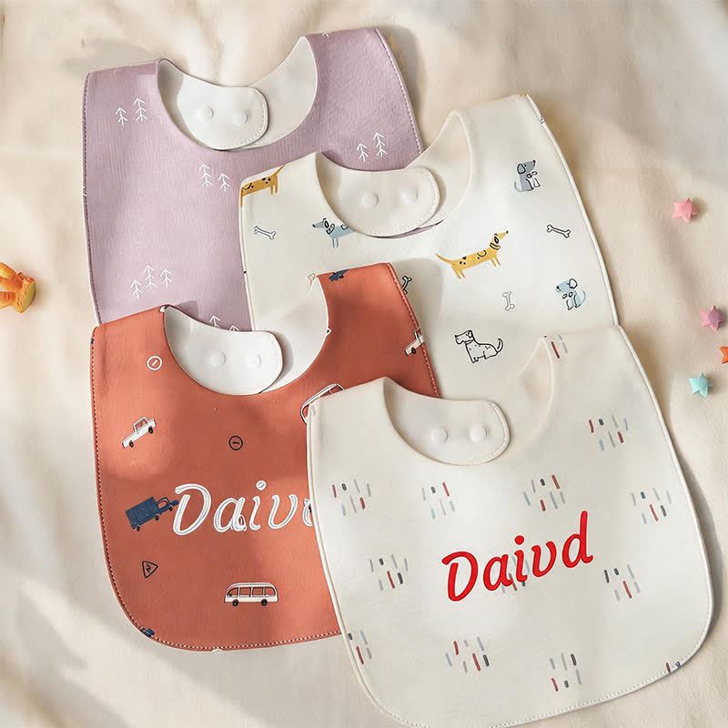 Personalized Baby Name Cartoon Print Bib - image 3