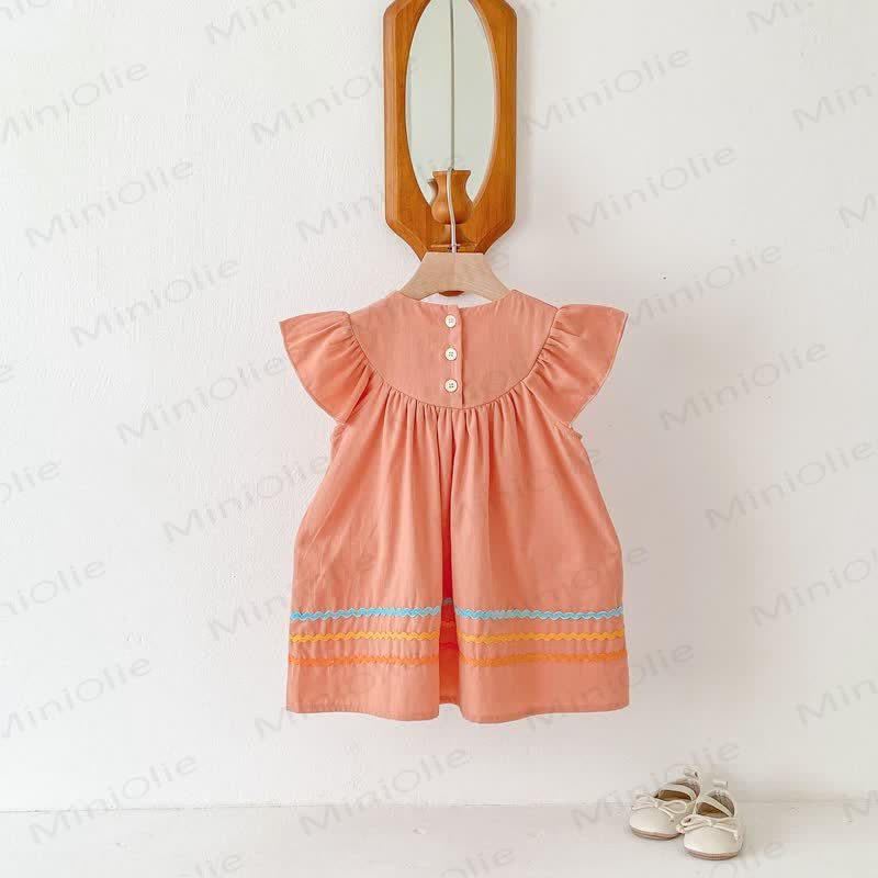 Toddler Embroidered Bear Ruffle Sleeves Dress - image 18