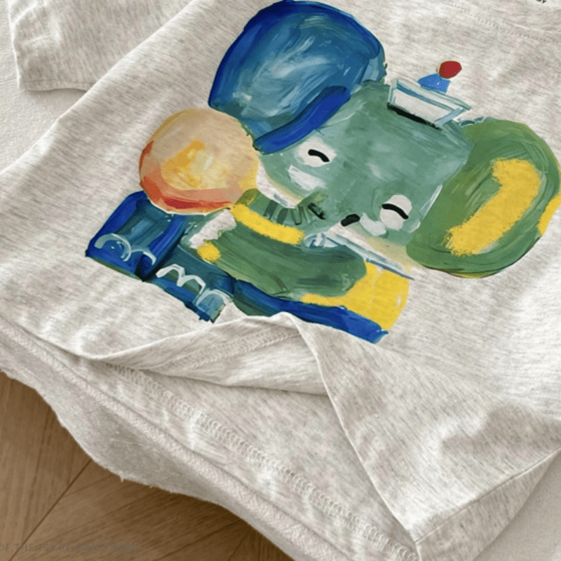Kid Oil Paint Elephant Grey T-Shirt - image 5