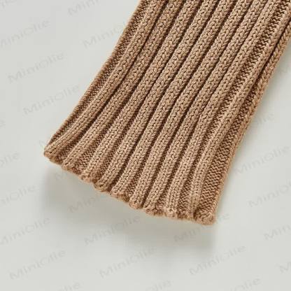 Baby Unisex Solid Color Knitted Romper - image 9