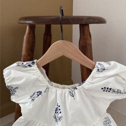 Baby Embroidered Flower Puff Sleeves Dress - image 3