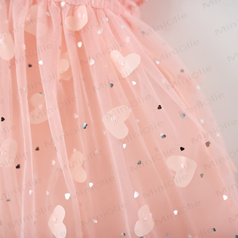 Toddler Heart Glitter Tulle Dress - image 8