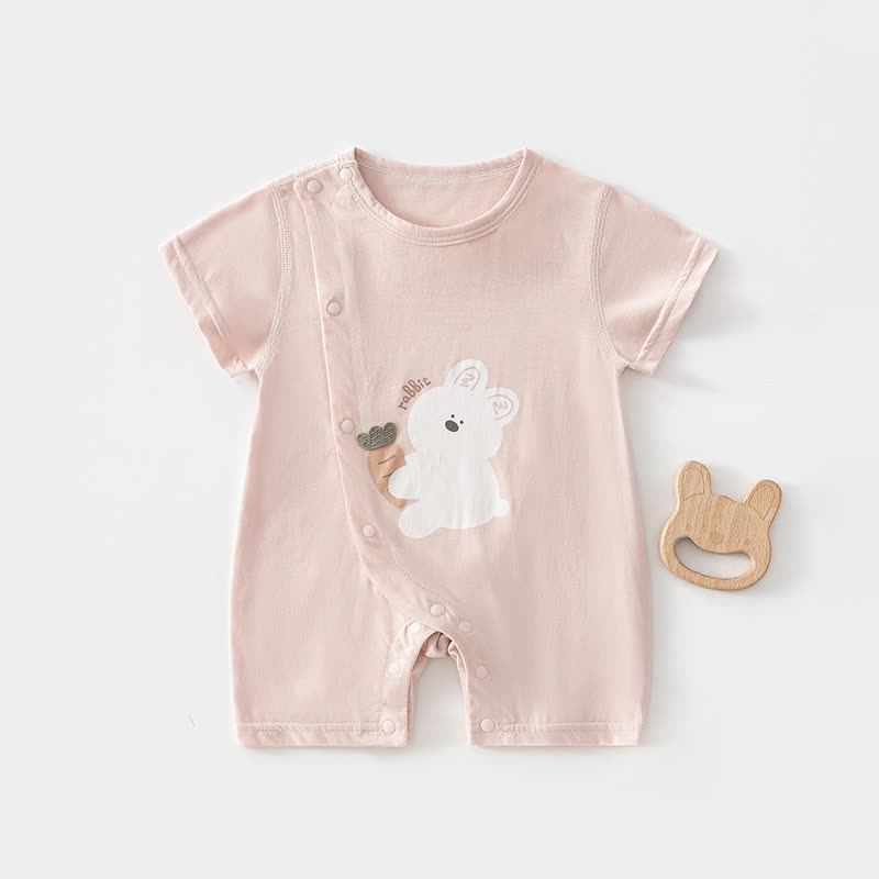 Baby Cotton Animal Print Romper - Apricot - 18-24M - image 3