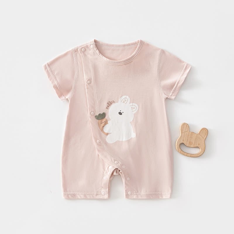 Baby Cotton Animal Print Romper - Apricot - 18-24M - image 3