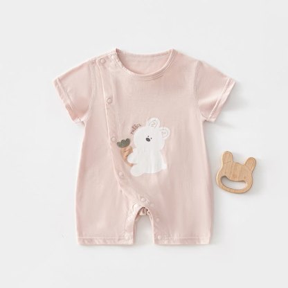 Baby Cotton Animal Print Romper - Apricot - 18-24M - image 3