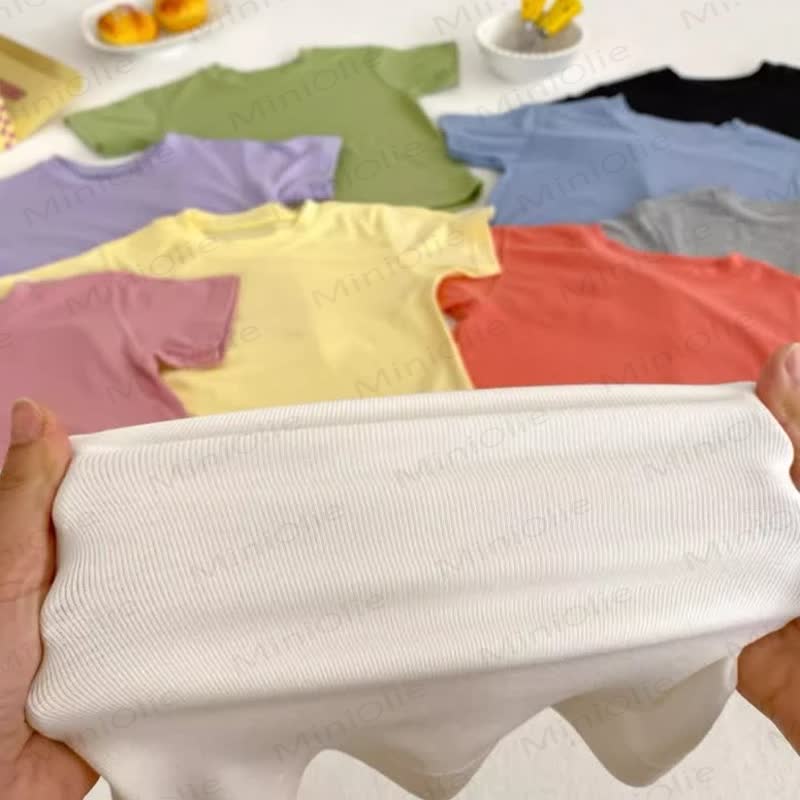Toddler Solid Color Crew Neck Casual T-Shirt - image 17