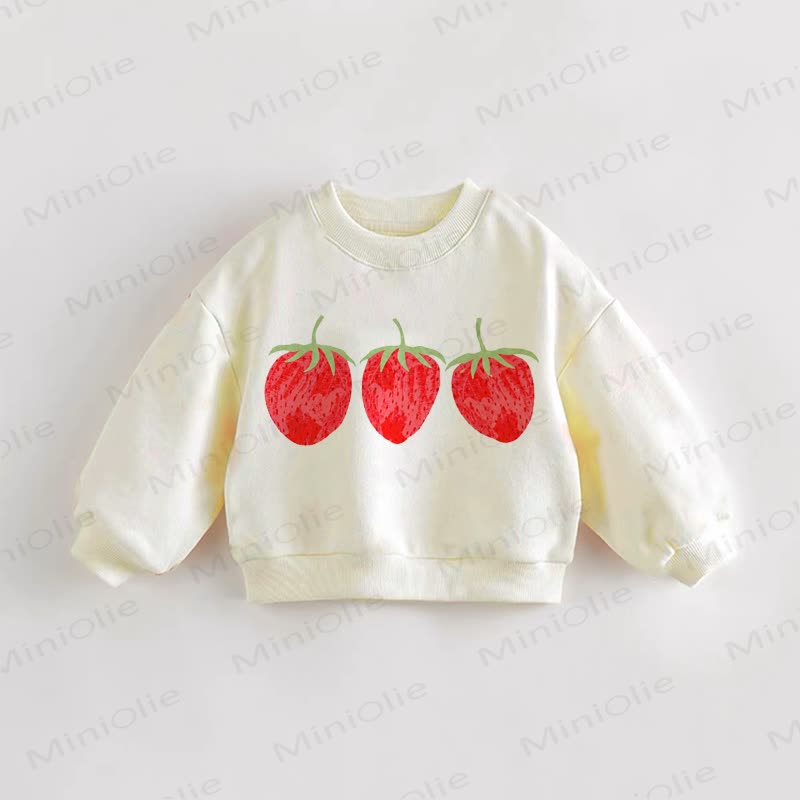 Baby Toddle Strawberry Print Sweatshirt - Cream - 3-5T - image 1