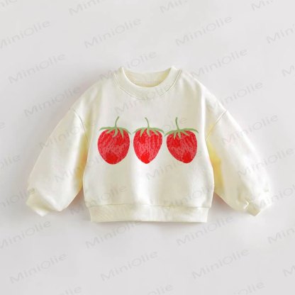 Baby Toddle Strawberry Print Sweatshirt - Cream - 3-5T - image 1