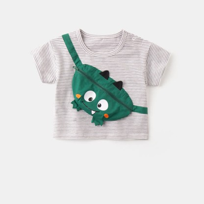 Baby Toddler Attached Chest Pouch T-Shirt - Grey - 3-5T - image 4
