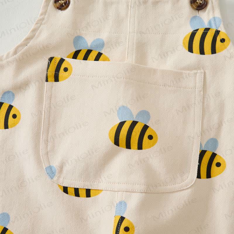 Baby Toddler Bee Beige Overalls - image 8