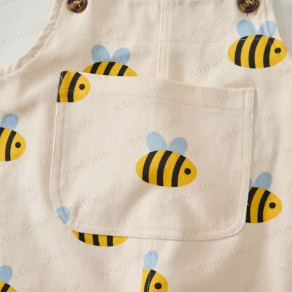 Baby Toddler Bee Beige Overalls - image 8