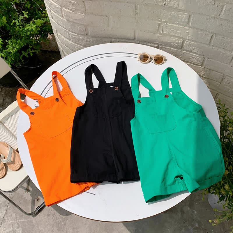 Toddler Solid Color Youthful Overalls - image 7