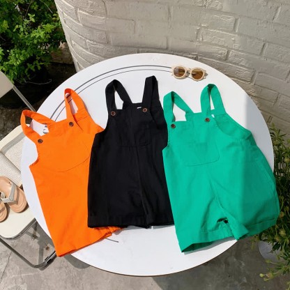 Toddler Solid Color Youthful Overalls - image 7