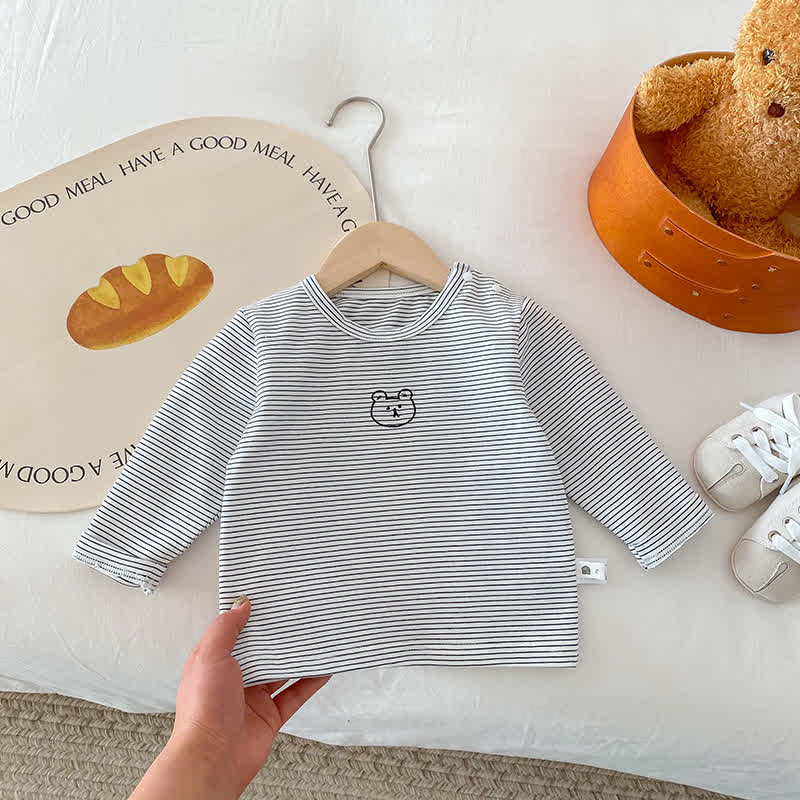 Baby Little Bear Base Layer T-Shirt - Black Striped - 2-3T - image 12