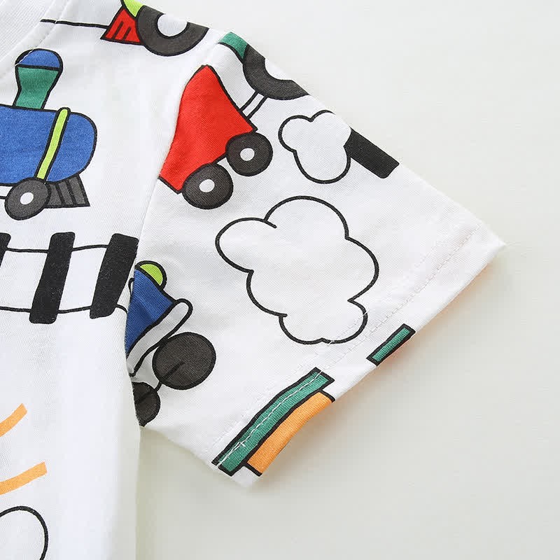 Baby Toddler Boy Cartoon Train White T-Shirt - image 5