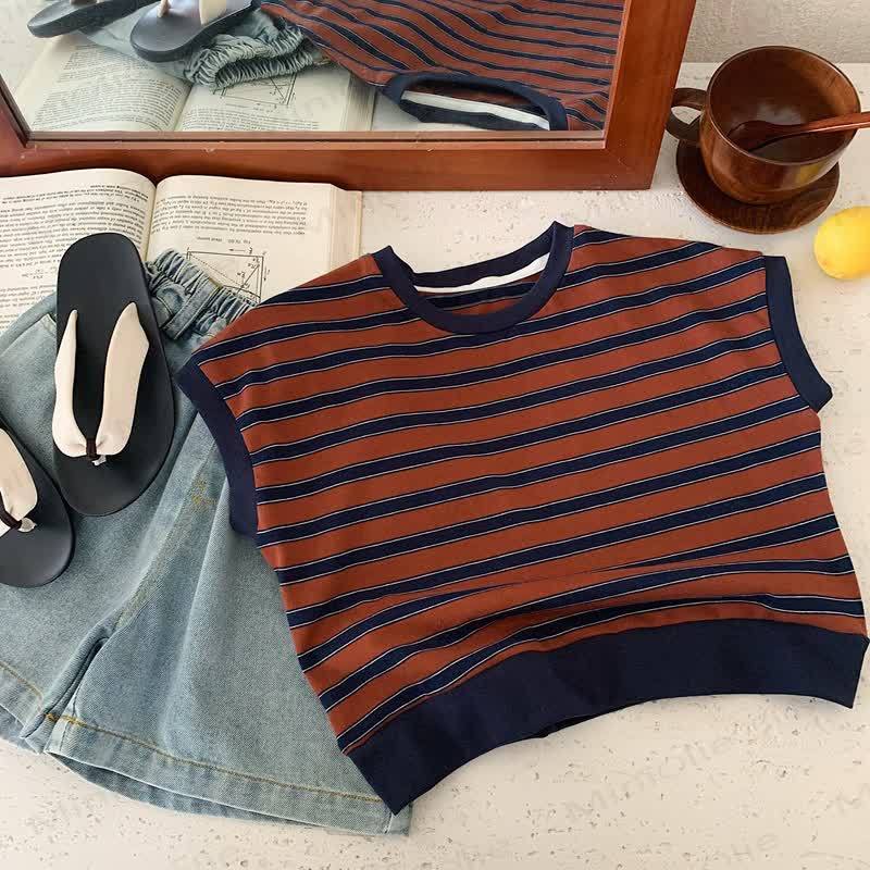Toddler Contrast Color Stripe Tank Top - Red - 8Y - image 10