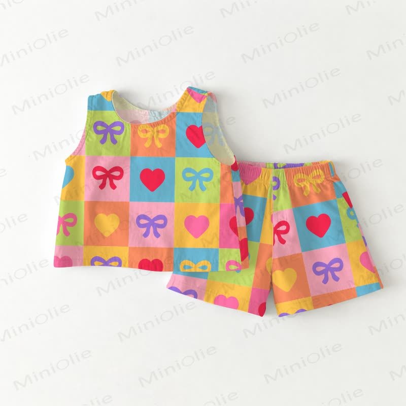 Baby Toddler Colorful Check Print Sleeveless Set - White - 3-4T - image 1