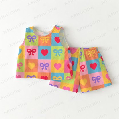 Baby Toddler Colorful Check Print Sleeveless Set - White - 3-4T - image 1