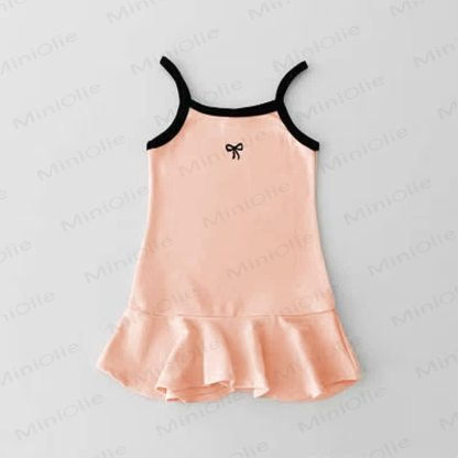 Toddler Girl Bow Suspenders Comfy Dress - Pink - 10Y - image 3