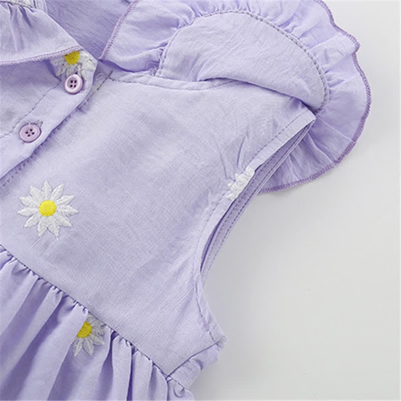 Toddler Kid Purple Embroidered Daisy Dress - image 6