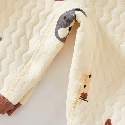 Baby Cartoon Animals Quilted Romper - image 7