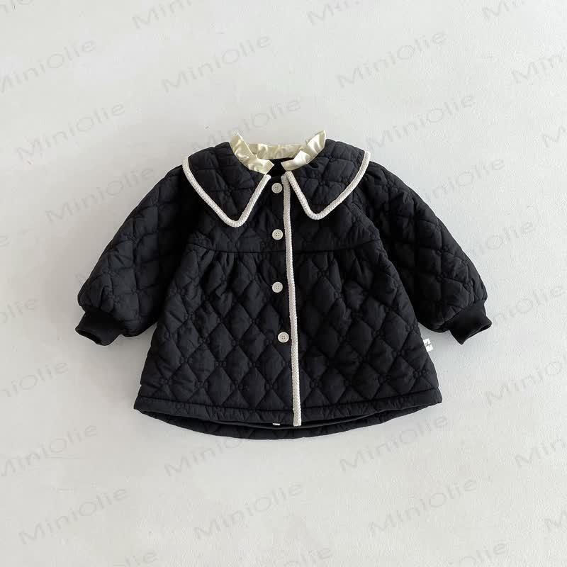  Baby Girl Solid Color Sweet Lapel Outerwear - image 13