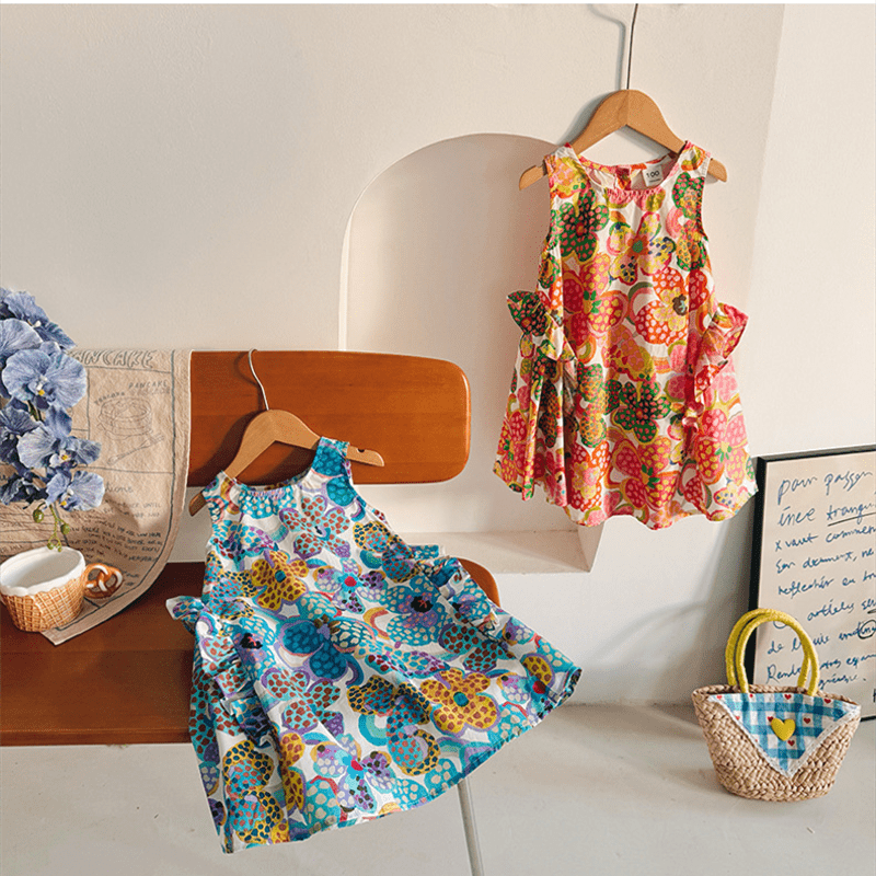 Toddler Chic Dots Flower Sleeveless Dress - image 6