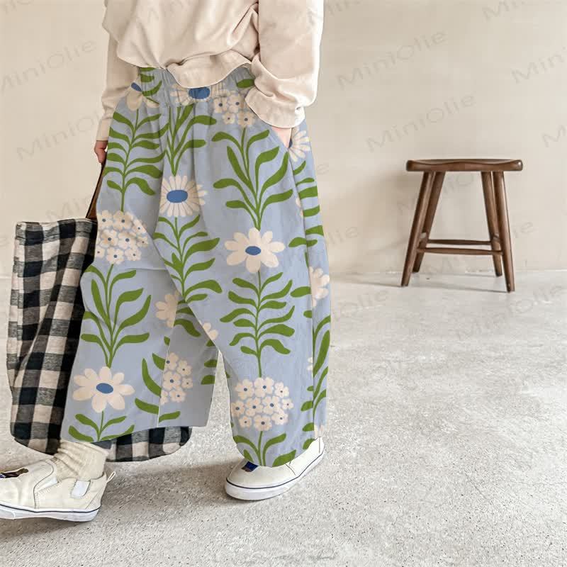 Baby Blue Flower Pants - Blue - 2-3T - image 1