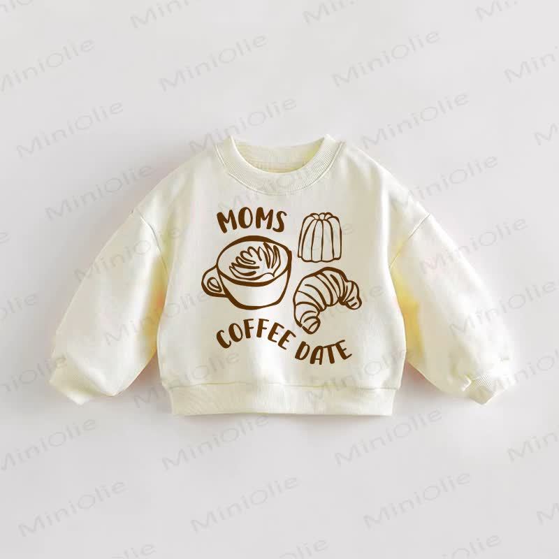 MOMS COFFEE DATE Baby Toddler Beige Sweatshirt - Cream - 3-5T - image 1