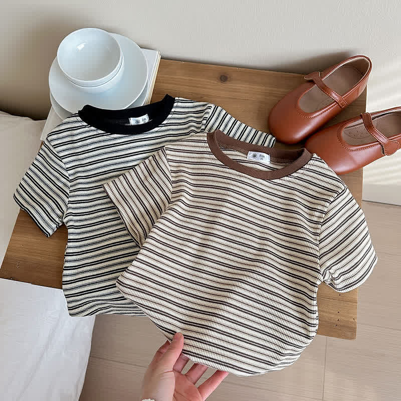 Kids Contrast Color Striped Base Layer T-Shirt - image 15