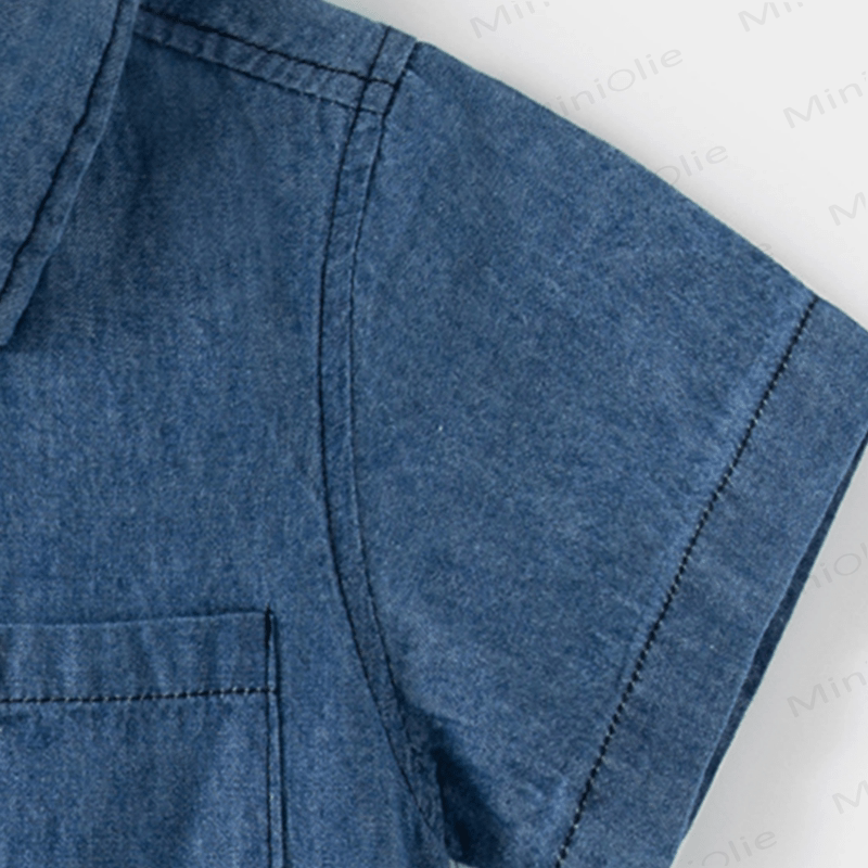 Toddler Boy Short-sleeved Denim Shirt - image 5