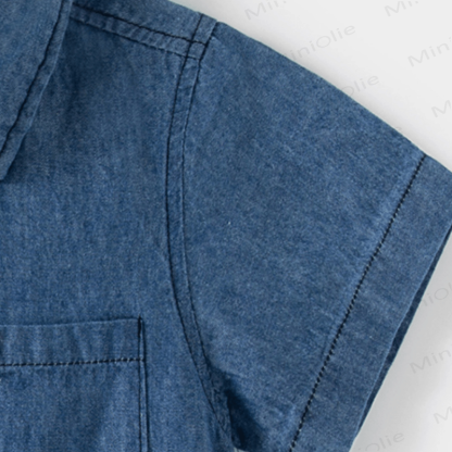 Toddler Boy Short-sleeved Denim Shirt - image 5