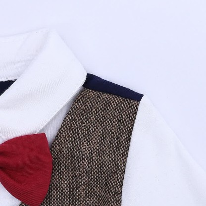 Baby Boy Bow Tie Gentleman Suit Romper - image 7