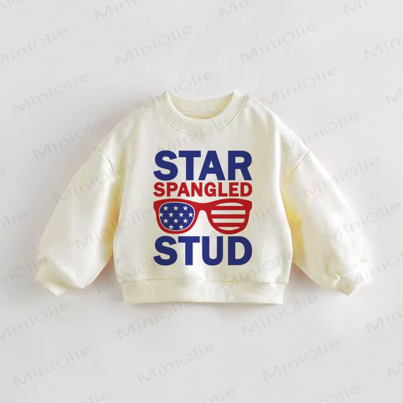 STAR SPANGLED STUD Baby Toddler Sweatshirt - Cream - 3-5T - image 1