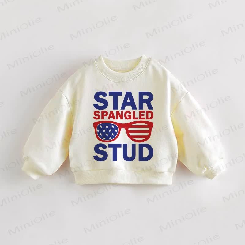 STAR SPANGLED STUD Baby Toddler Sweatshirt - Cream - 3-5T - image 1