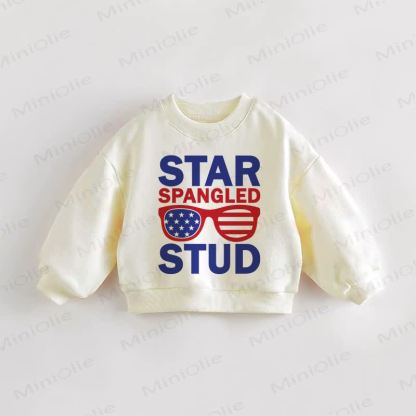 STAR SPANGLED STUD Baby Toddler Sweatshirt - Cream - 3-5T - image 1