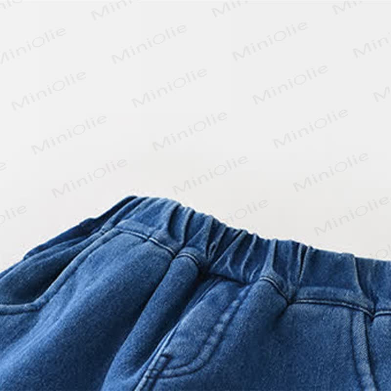 CHRISTMAS Baby Denim Deer Fleece Lined Pants - image 4