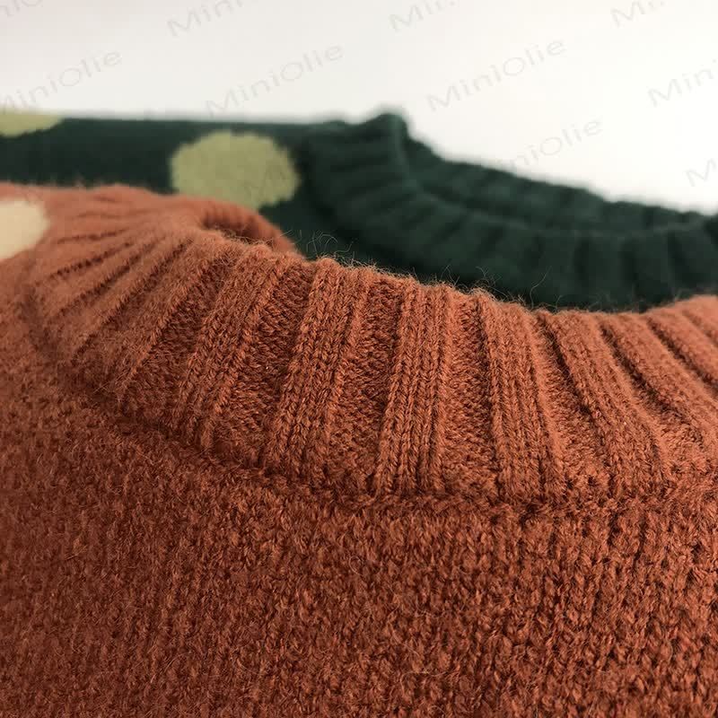 Toddler Knitted Dots Retro Style Sweater - image 9