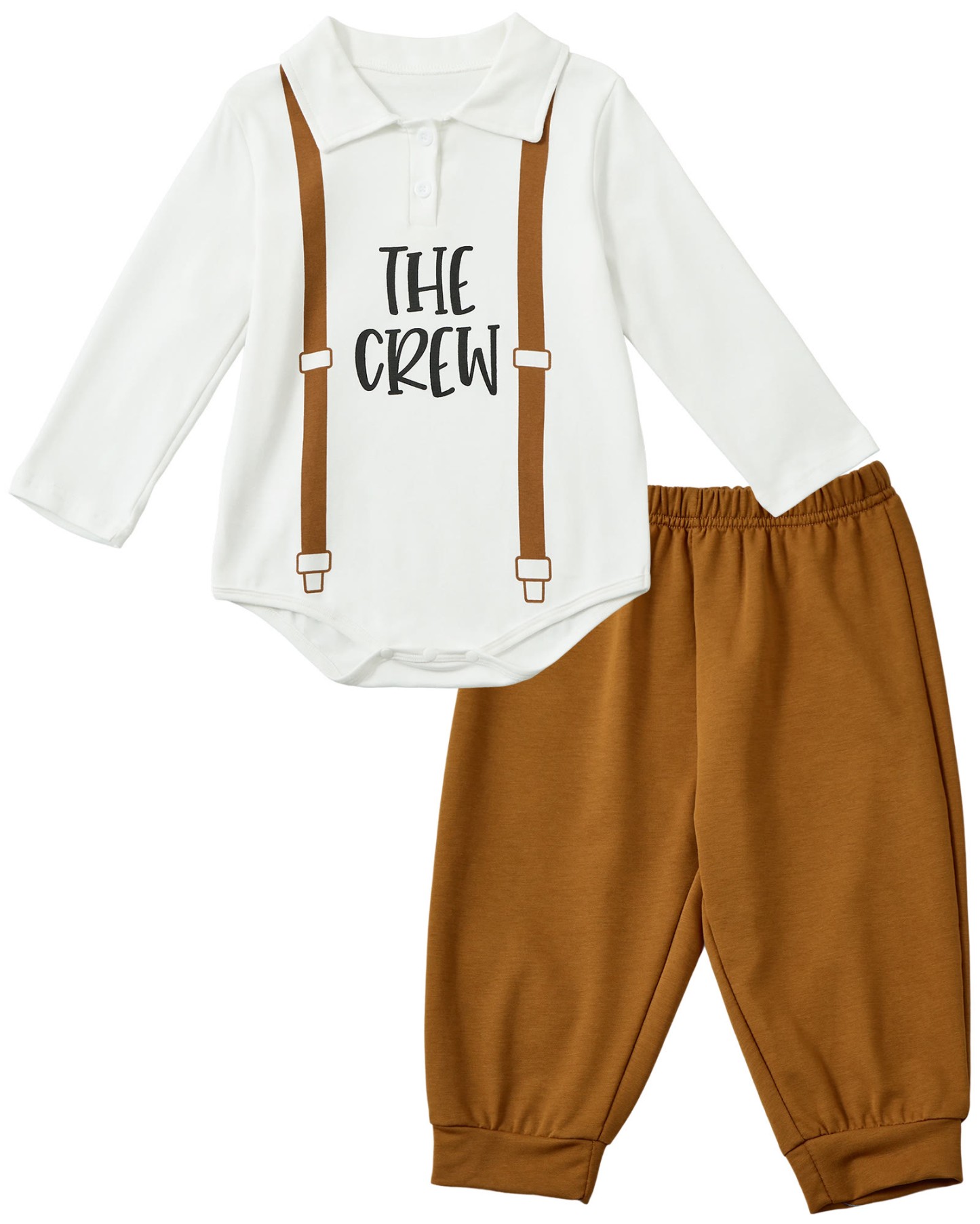 Toddler Baby I'm New Here Crew Long Sleeve Snap Closure Romper Top Jogger Pants Set - image 10